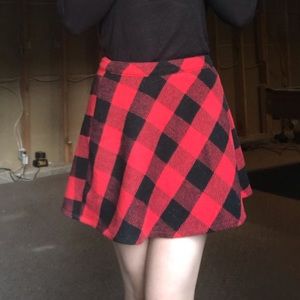 Red plaid skirt Hollister